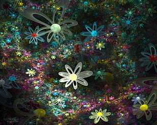 floral themed 3d wallpaper